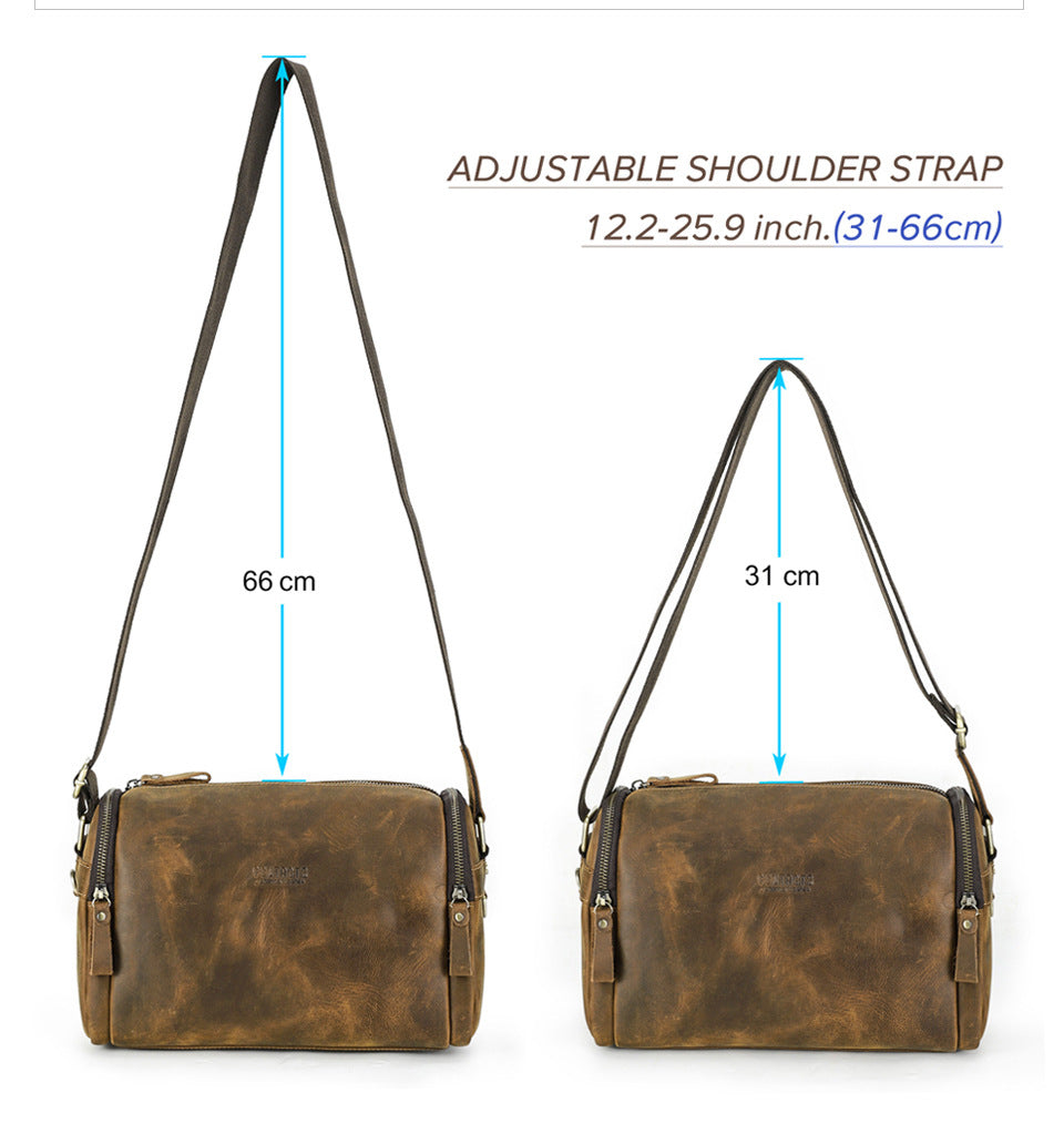 Retro Crazy Horse Leather Fashion Messenger Bag