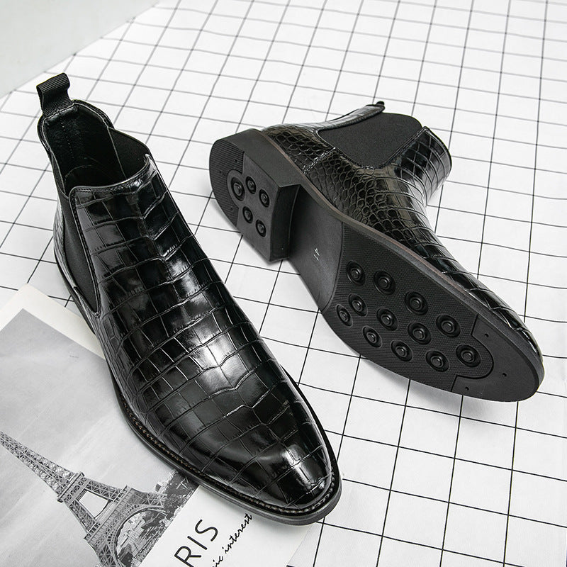 Men's Casual Leather Shoes High Tops Plus Size Doc Martens