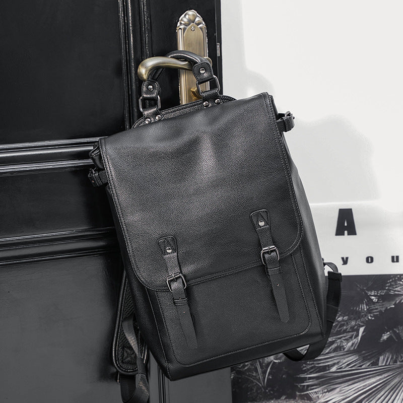 Fashionable Shoulder Black Grey Backpack