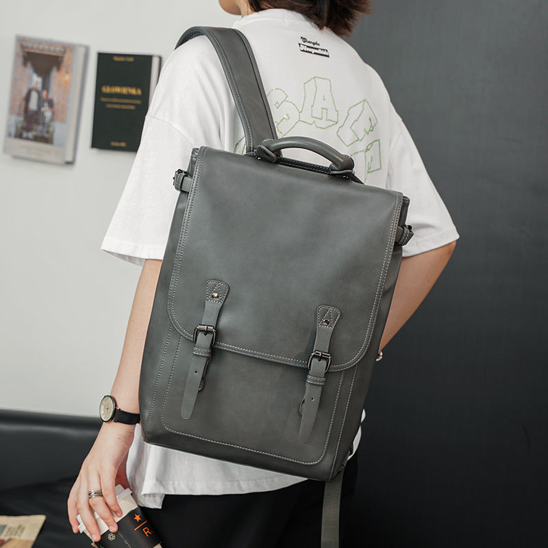 Fashionable Shoulder Black Grey Backpack