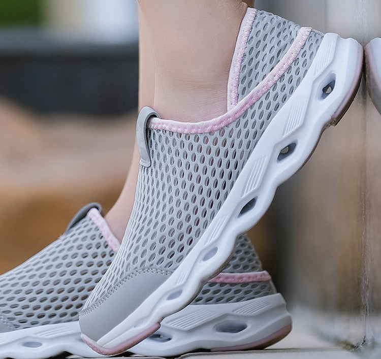 Summer Half Slipper Breathable Casual Shoes Can Step On Heel Mesh Shoes