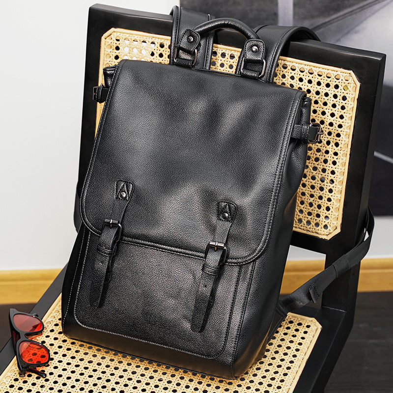 Fashionable Shoulder Black Grey Backpack