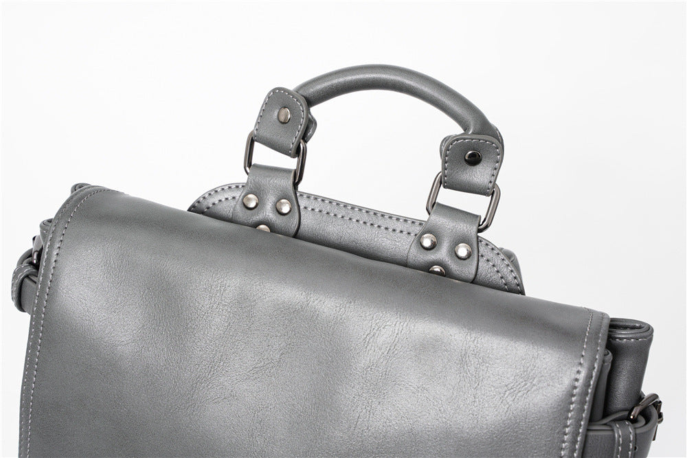 Fashionable Shoulder Black Grey Backpack