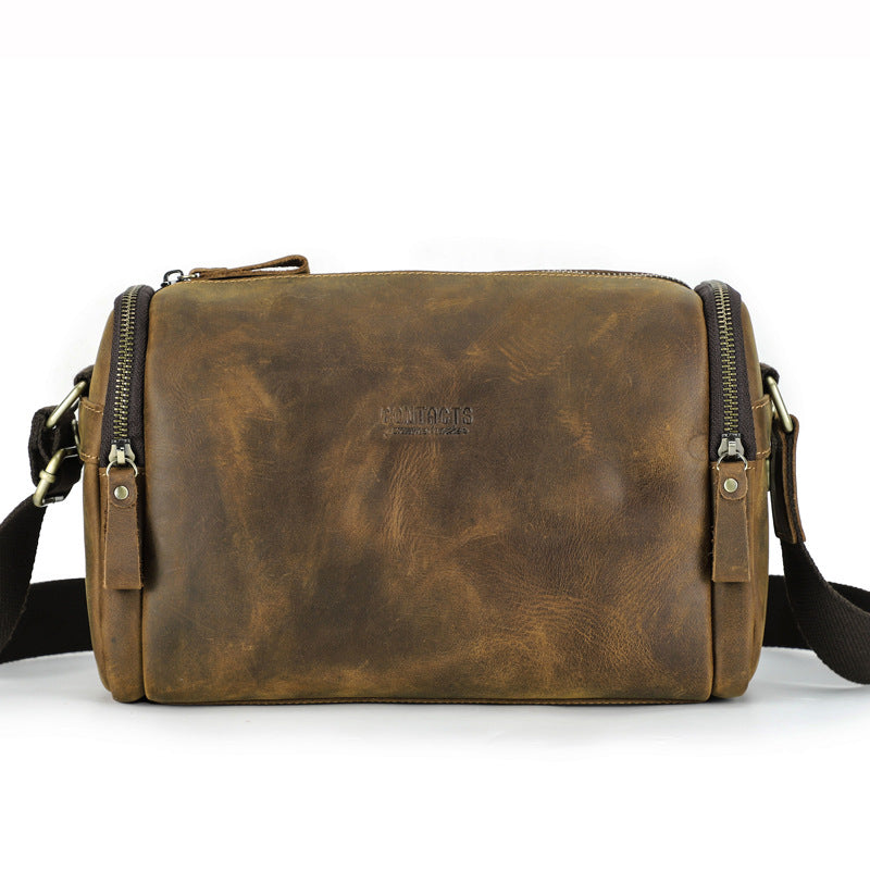 Retro Crazy Horse Leather Fashion Messenger Bag