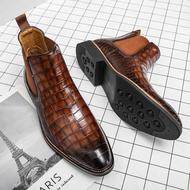 Men's Casual Leather Shoes High Tops Plus Size Doc Martens