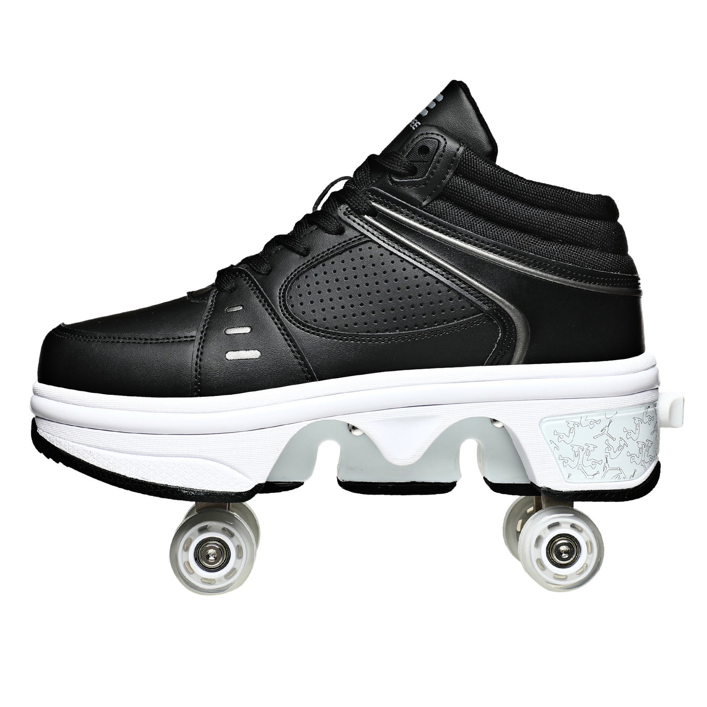 Colored Lights Four-wheel Rollerskate Foldable Dual-purpose The Skating Shoes