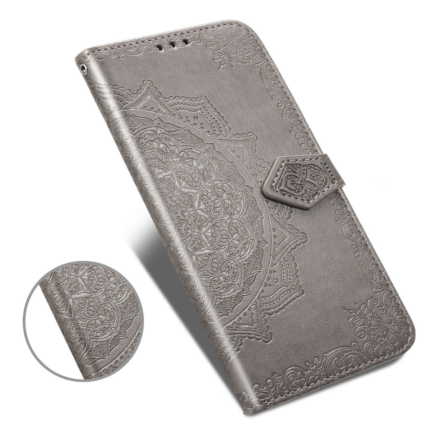 Card Solid Color Press Flip Leather Case