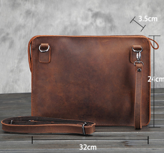 Men's business leather shoulder bag