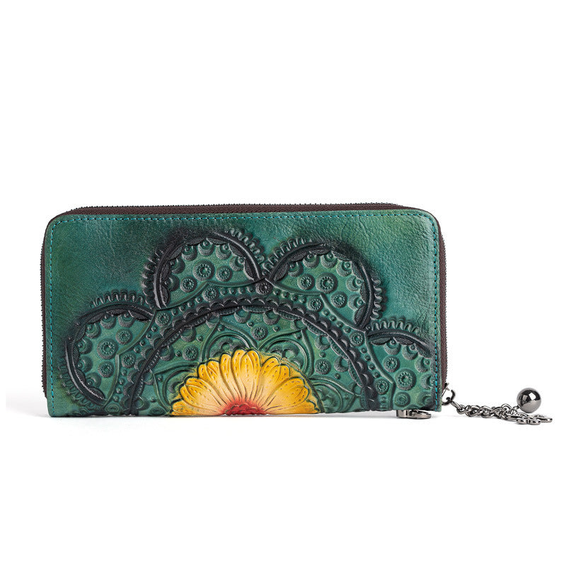 First layer cowhide wallet long women leather wallet