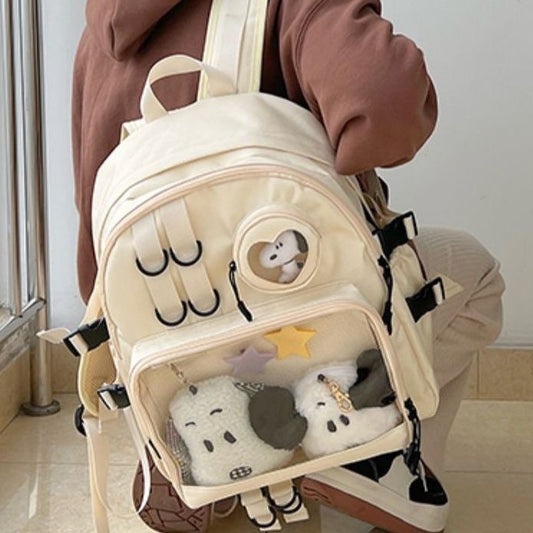 Backpack Junior High School Bag Large Capacity Canvas Leisure Travel