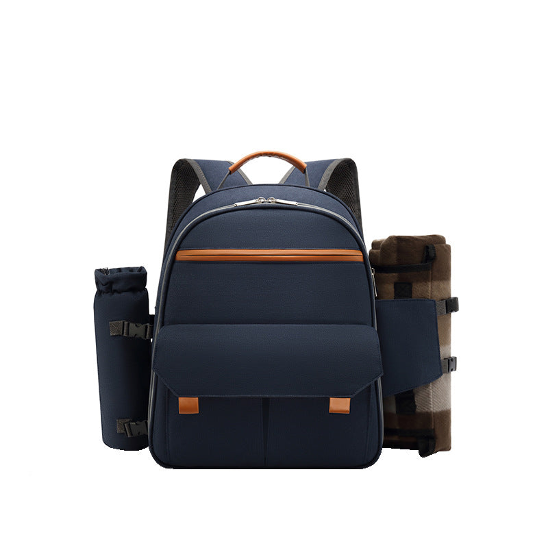 Outdoor Portable Shoulder Picnic Backpack Multifunctional Thermal Bag With Cutlery Set