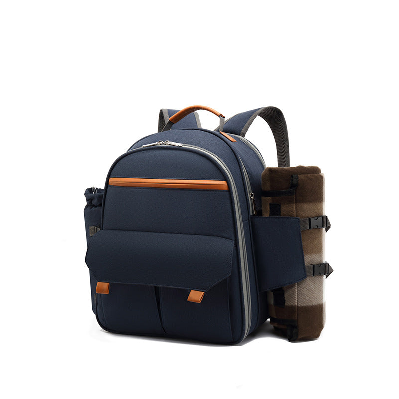 Outdoor Portable Shoulder Picnic Backpack Multifunctional Thermal Bag With Cutlery Set