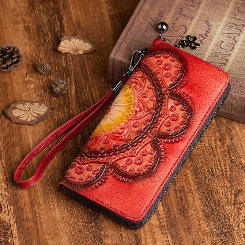 First layer cowhide wallet long women leather wallet