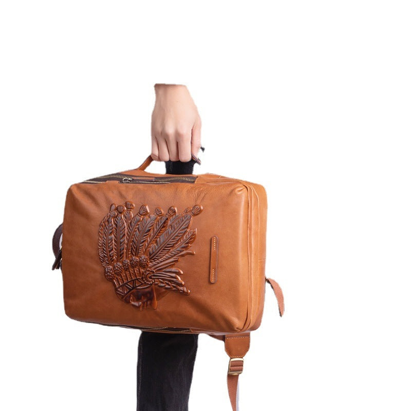 First Layer Cowhide Backpack And Handbag