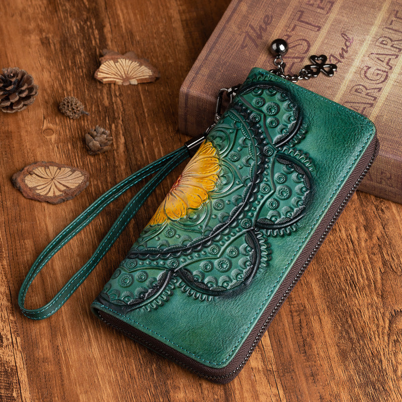 First layer cowhide wallet long women leather wallet