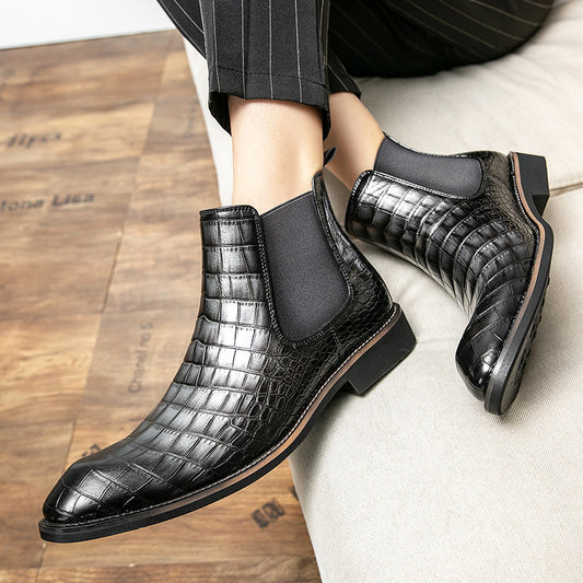 Men's Casual Leather Shoes High Tops Plus Size Doc Martens