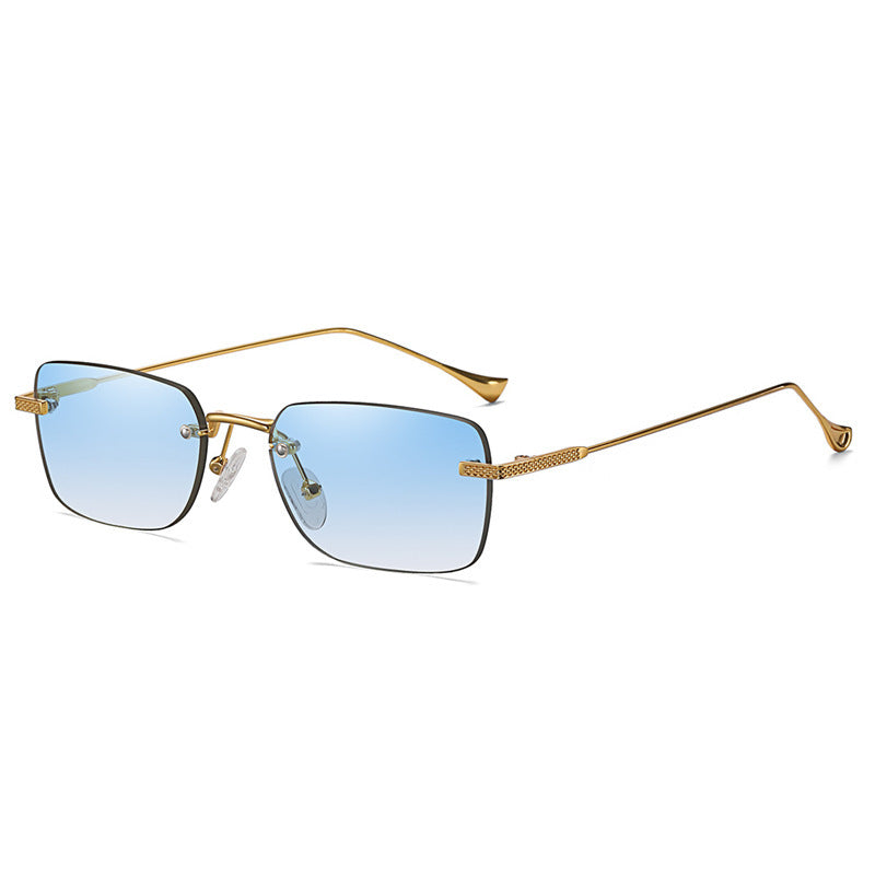 Jett Frameless Computer Cut Square Small Frame Sunglasses