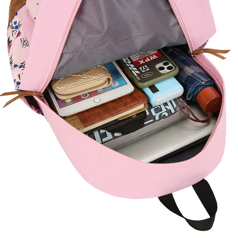 Backpack With Floral Shoulders