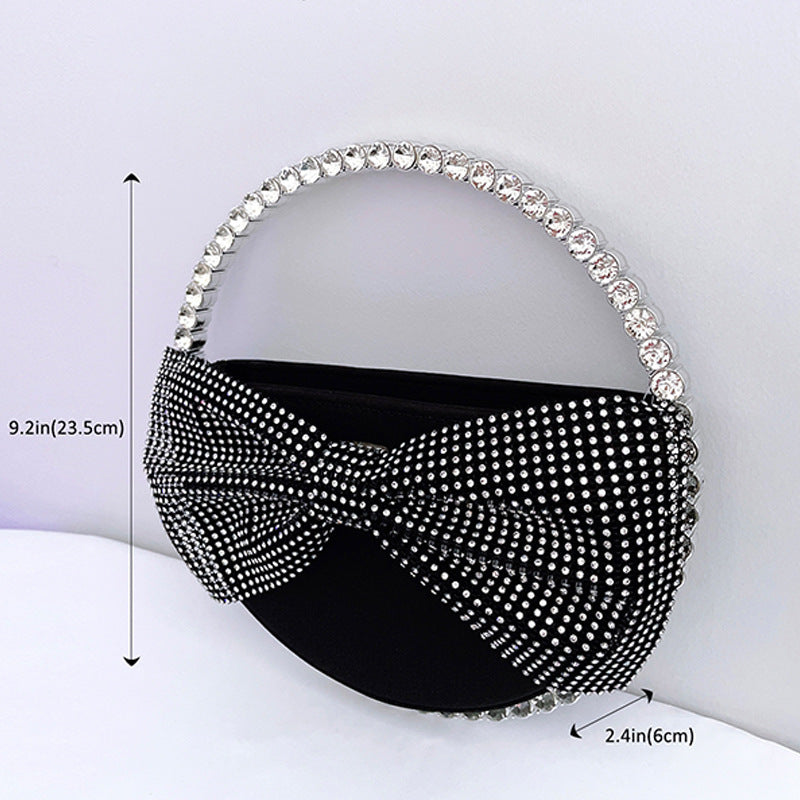 Bowknot Diamond Round Acrylic Handbag