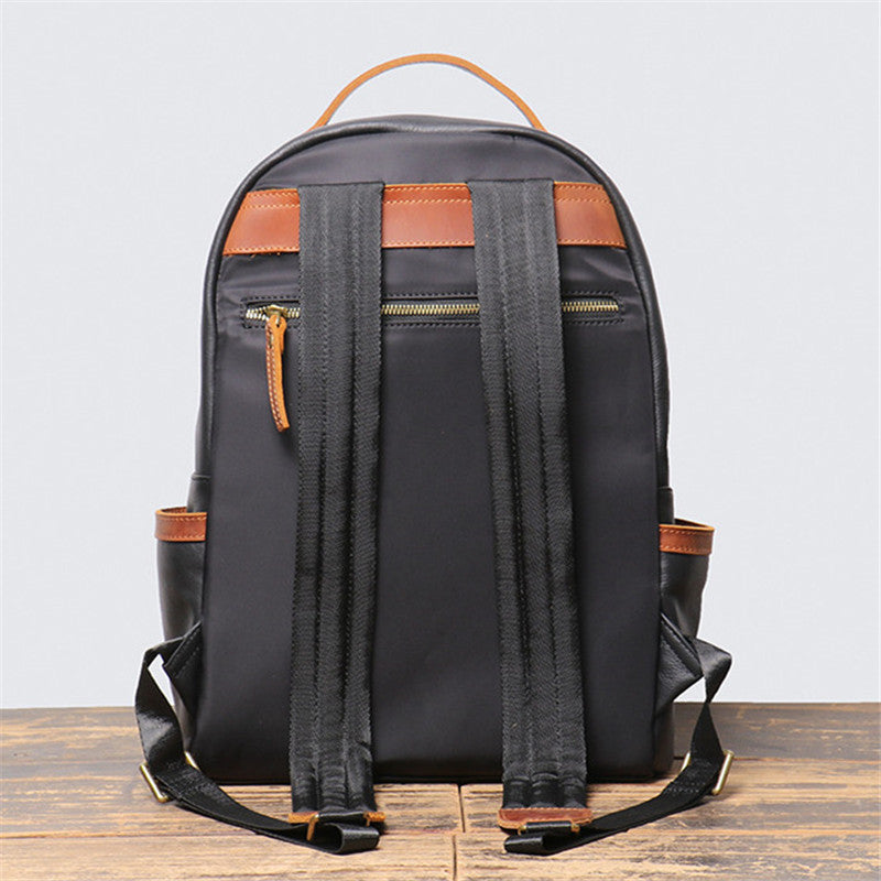 Retro Trend Leather Backpack Personality Color Contrast