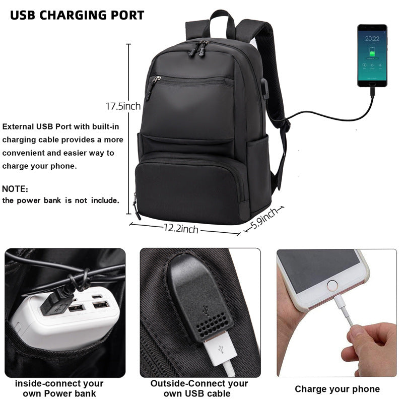 Large 15.6 Inch Laptop Computer USB Charging Backpack