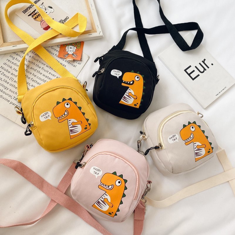Children's Casual Cartoon Dinosaur Print Shoulder Crossbody Bag
