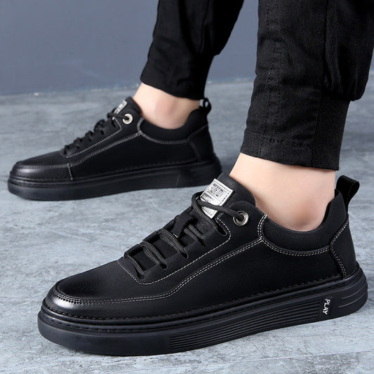 Autumn Board Shoes Genuine Leather Youth Breathable Soft Bottom