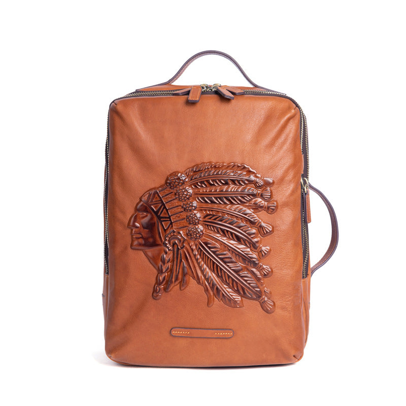 First Layer Cowhide Backpack And Handbag