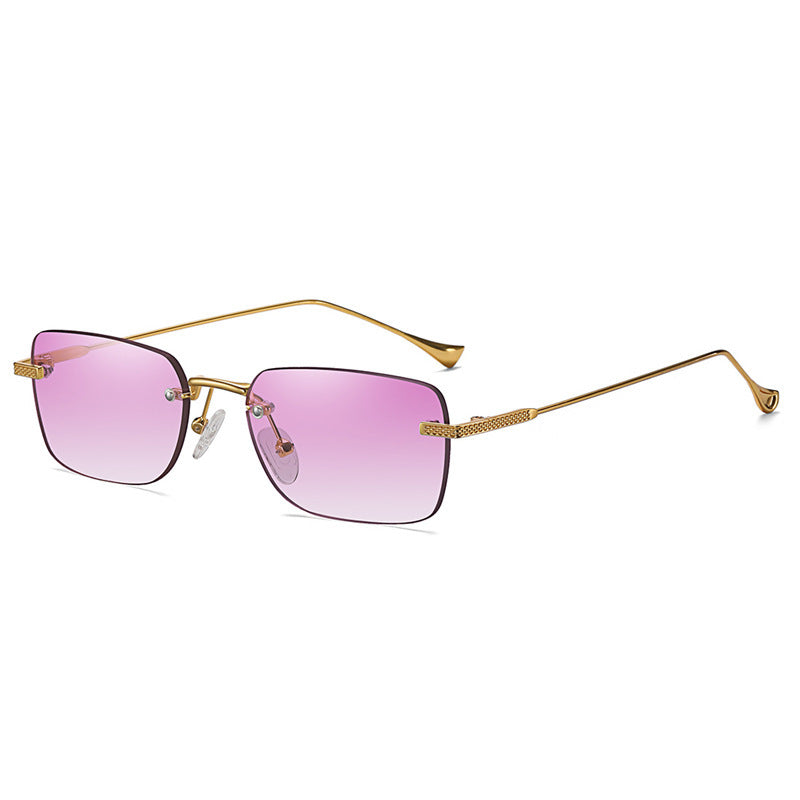 Jett Frameless Computer Cut Square Small Frame Sunglasses