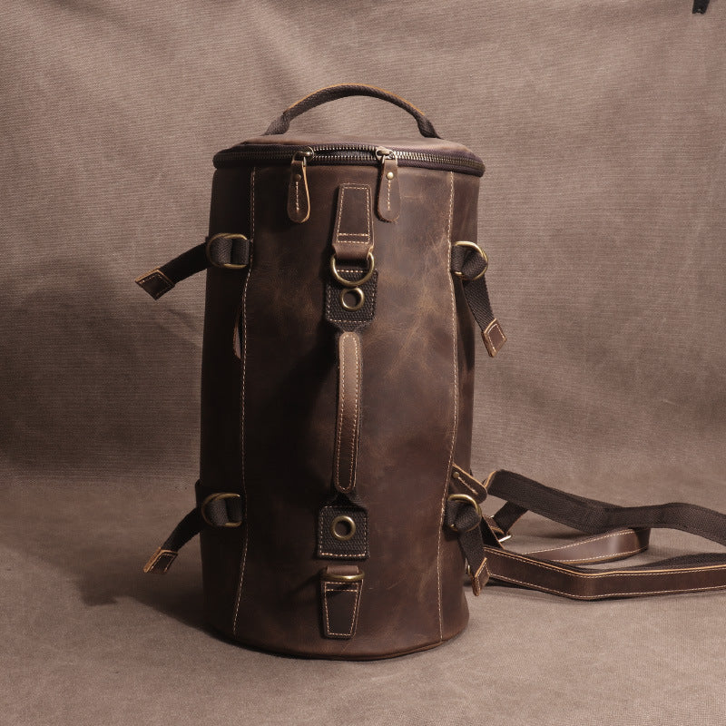 Crazy Horse Leather Genuine Leather Backpack Large Capacity