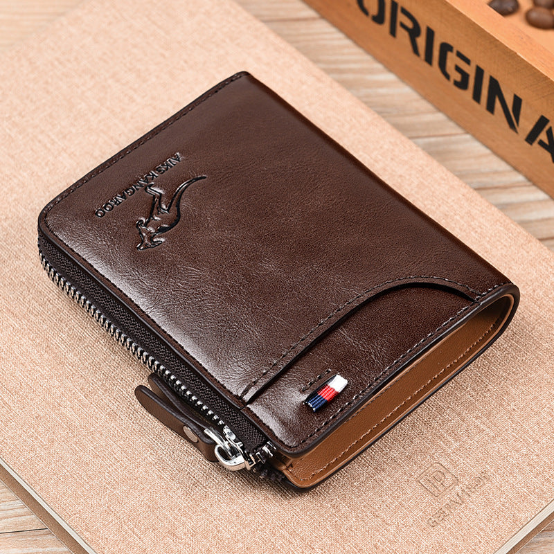AIKS Kangaroo Anti Magnetic Men Wallet Swipe Card Wallet