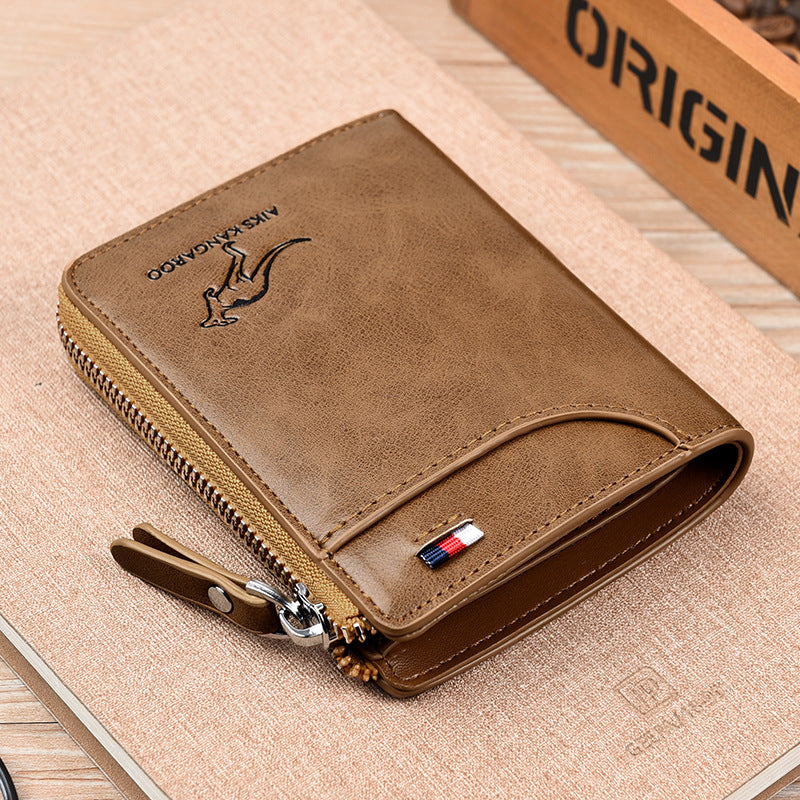AIKS Kangaroo Anti Magnetic Men Wallet Swipe Card Wallet