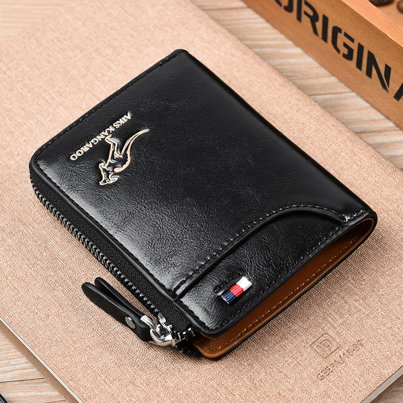 AIKS Kangaroo Anti Magnetic Men Wallet Swipe Card Wallet